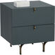 Celine 20.5 X 19.75 inch Teal Night Stand, Small
